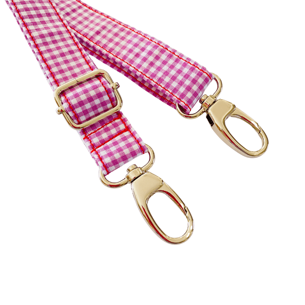 Lavender Gingham - Adjustable Shoulder Strap - Narrow