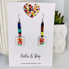 Load image into Gallery viewer, Framed Mini Paintings - Dusk  - Leather Earrings