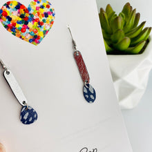 Load image into Gallery viewer, Mini Spoons Silver/Navy - P&amp;F x N&amp;B Collaboration - Leather Earrings
