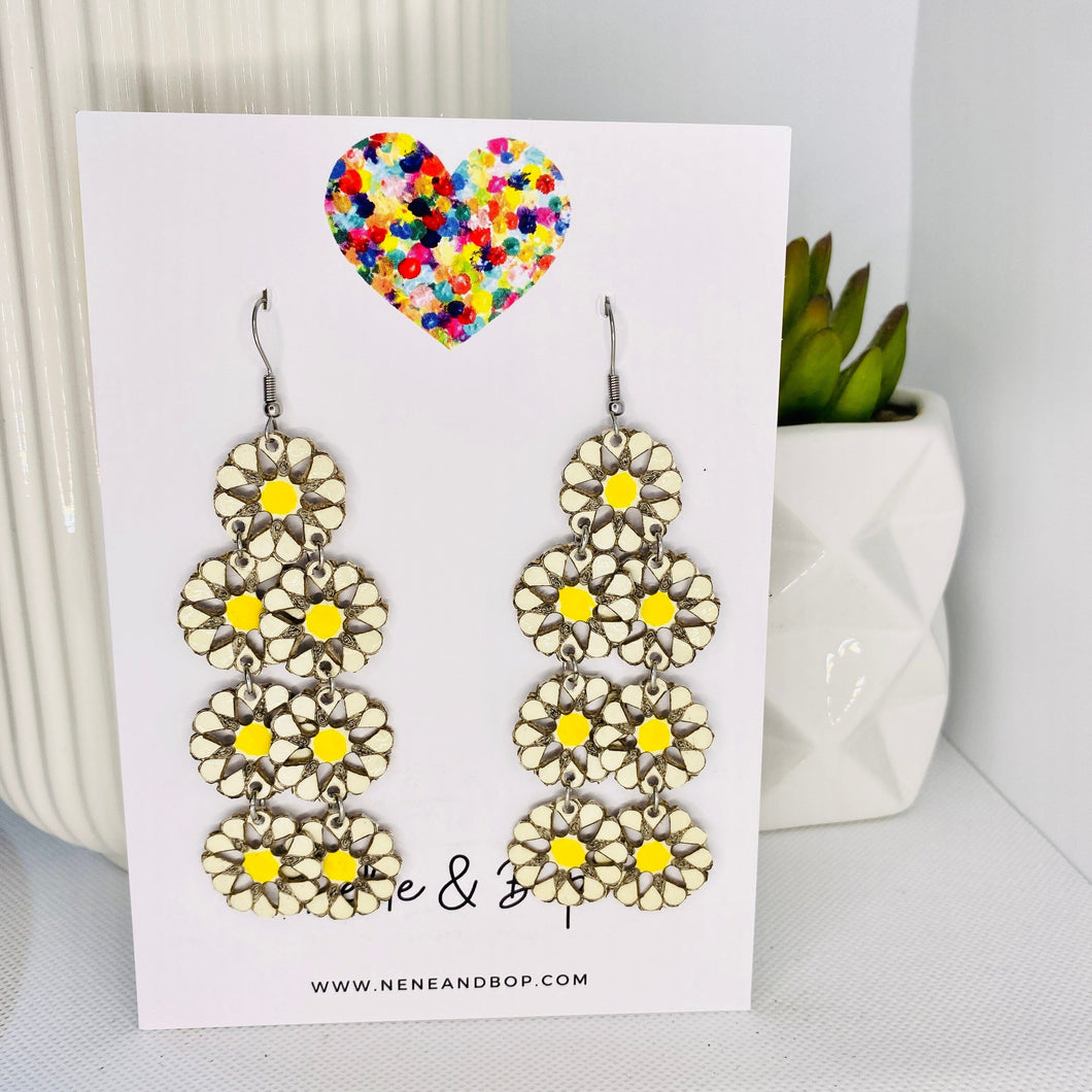 Daisy Mega - Leather Earrings