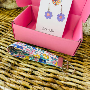 Wristlet Key Fob & Leather Earrings - Gift Pack