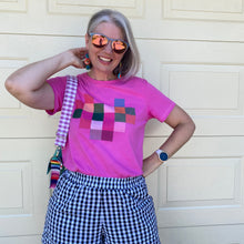 Load image into Gallery viewer, Multi Blocks Heart - Pink T&#39;Shirt