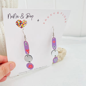 Lilac Dainty Drops - P&F x N&B Collaboration - Leather Earrings