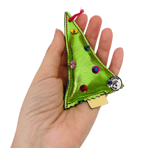 Christmas tree - Metallic Green Leather