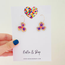 Load image into Gallery viewer, Pansy Mini - Purple - Leather Earrings