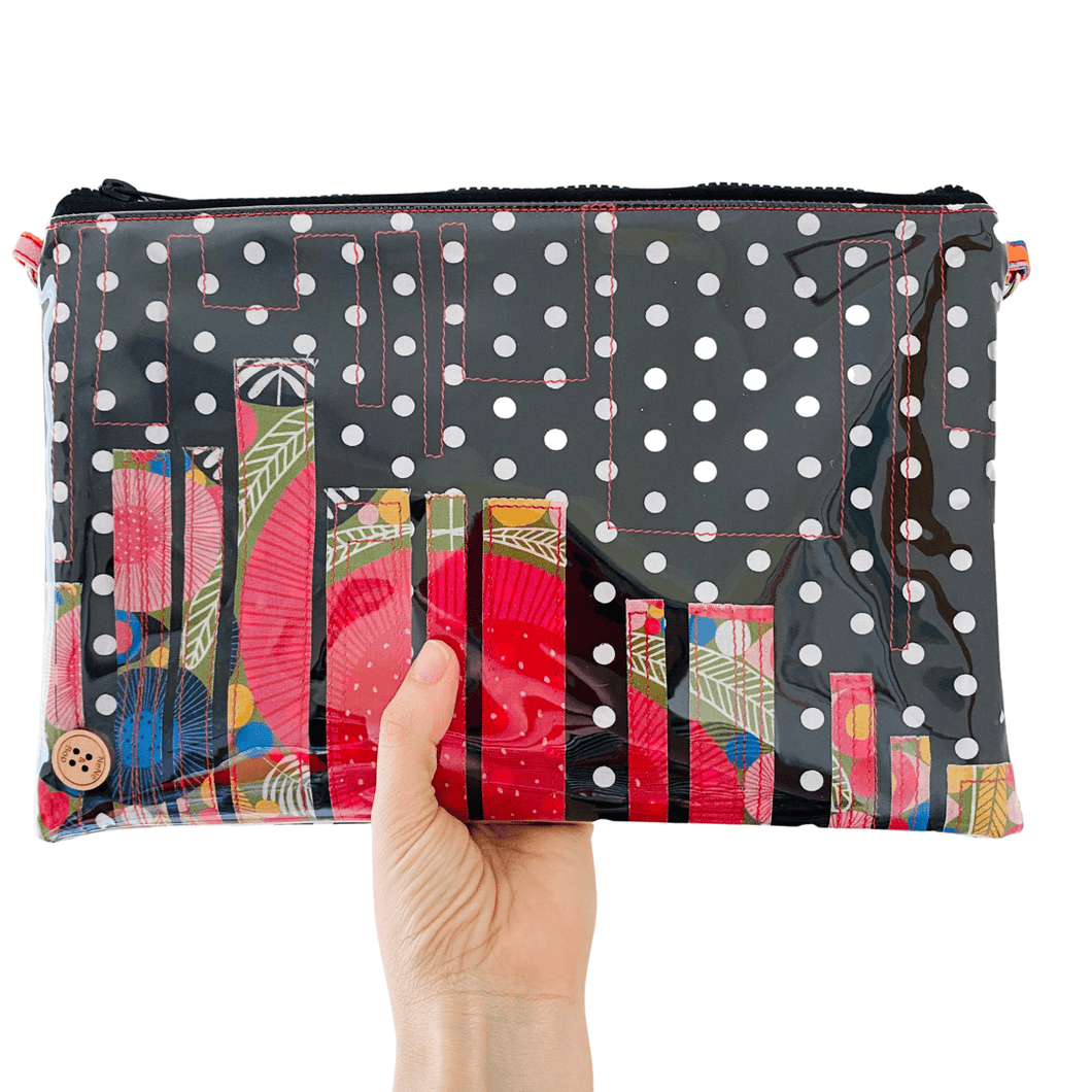 Retro Dotty Floral - Large Purse Plus+