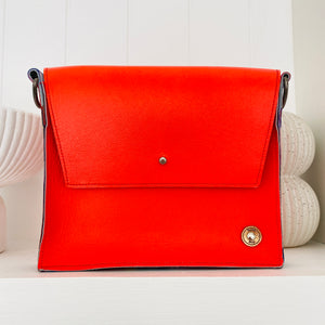 ALLY Leather Crossbody bag - Midi - Neon Red
