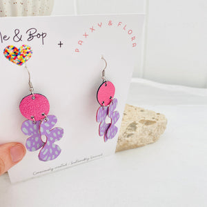 Lilac Petals - P&F x N&B Collaboration - Leather Earrings