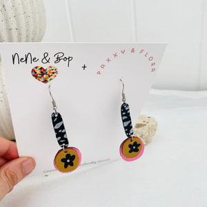 Daisy Drops - P&F x N&B Collaboration - Leather Earrings