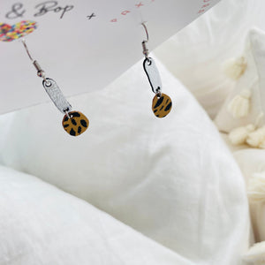 Gold Dinky Spoons - P&F x N&B Collaboration - Leather Earrings