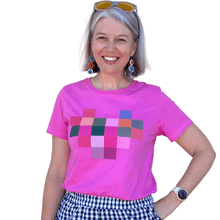 Load image into Gallery viewer, Multi Blocks Heart - Pink T&#39;Shirt