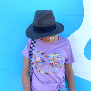 Rainbow Pixel Heart - Lilac T'Shirt