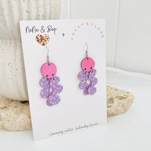 Lilac Petals - P&F x N&B Collaboration - Leather Earrings